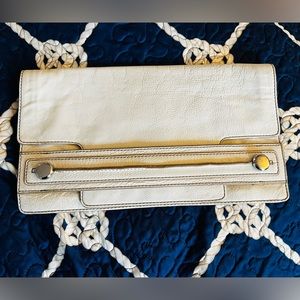 Banana Republic Leather Clutch White